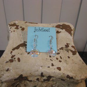 NWT Jubilee clear irridescent crystal earrings